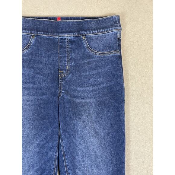 Spanx Jeans Womens Medium Blue Distressed Ankle Skinny High Rise Pull On Denim - Picture 3 of 13